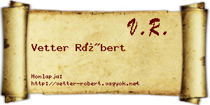 Vetter Róbert névjegykártya