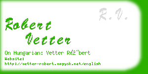 robert vetter business card